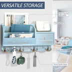 Rebee Vision Key Holder Wall Mount for Room Decor, Distressed Blue - Image 6