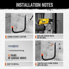HORUSDY 6 Pack 8 Inch Heavy Duty Garage Hooks, Wall Mount Storage Hangers for Ladder, Bike, Hose, Tools, Holds up to 30LBS, Large Utility Hooks with Screws & Anchors, 7.5" x 7.68" - Image 5