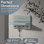 Rebee Vision Key Holder Wall Mount with Shelf & 4 Hooks for Entryway, Blue - Image 2