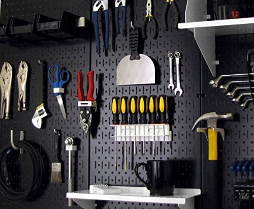 Wall Control 30-P-3232B Black Metal Pegboard Pack - (2) 32" Tall x 16" Wide Black Pegboards - Image 2