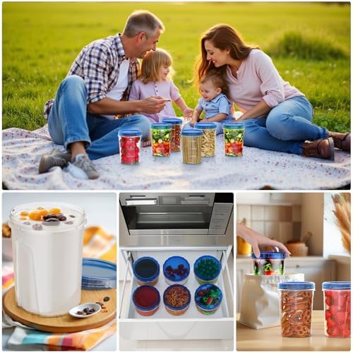 10 Pack-32 OZ Freezer Storage Containers, Small Plastic Food Storage Containers with Twist Top Lids, BPA Free and Reusable Meal Prep Containers Microwave/Dishwasher Safe - Image 6