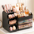 Large Capacity Makeup Organizer Countertop with Makeup Brush Holder for Vanity, Thickened Material, Bathroom Countertop Organizer Skin Care Perfumes Storage, Teen Girl Gifts for 12-23 Year（black） by Unknown