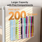9.5” Large Acrylic Straw Holder for Cabinet Door, Adjustable Two-Part - Image 3