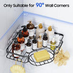 Corner Shower Caddy, Rustproof Shower Organizer with Soap Holder and 8 Hooks, No Drilling Adhesive Shower Shelves for Inside Shower, Large Capacity Shower Rack for Bathroom Shower Storage, X-Large - Image 3