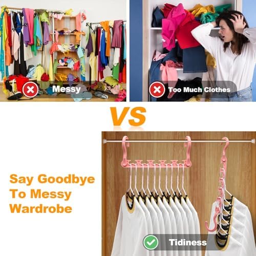 12-Pack-Closet-Organizers-and-Storage,Clothes-Organizer-Hangers for Heavy Clothes Sturdy Home Closet Organization and Storage,College-Dorm-Room-Essentials for Girls,Cloth-Storages-Space-Saving-Hangers - Image 3
