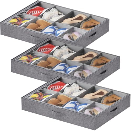 Lifewit 4.3 Inches Under Bed Shoe Storage Organizer Fits 8 Pair Sneakers, by Lifewit