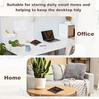 uxcell 2 Pcs Valet Tray for Women and Men, PU Leather Jewelry Tray Entryway Table Bedside Nightstand Catchall Storage Organizer for Jewelry Key Coin Watch Wallet(Square, Light Gray) - Image 4