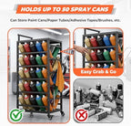 Sidasu Spray Can Organizer,Rolling Cart Garage Spray Paint Storage Rack - Image 5