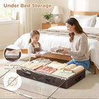 Budding Joy 6 Pack 95L Under bed Storage Containers Brown | Underbed Storage Bags for Blankets, Towels, Comforter, Sweaters, Linen Sheets, Wrapping Paper - Image 2