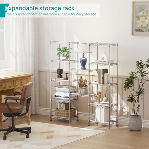 SINGAYE Metal Shelves Wire Shelving Storage Standing Adjustable Shelf Unit - Image 5