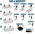 34PCS Slatwall Accessories Set: Baskets, Hooks Set, Screw Bins - Image 2