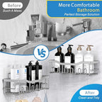 EUDELE 5-Pack Rustproof Stainless Steel Shower Caddy – No Drill Adhesive Bathroom Organizer with Large Capacity, Spacious Shower Shelves for Inside Shower, Kitchen & Home Decor Storage-XL Size - Image 2
