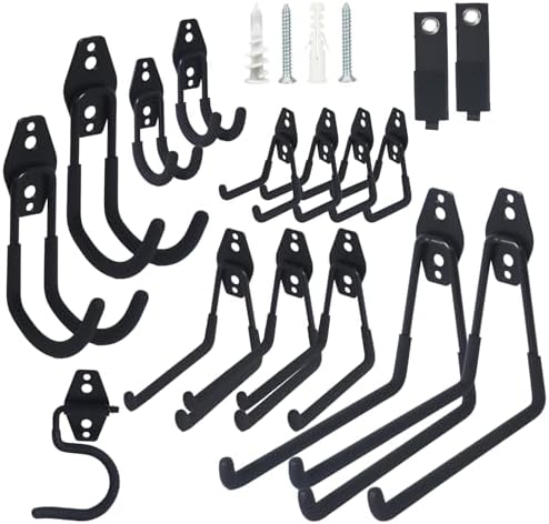 Moneek's Hardware 16 Pack Garage Storage Hook Anti-Slip Coating Heavy Duty Wall Mount Hooks for Hanging Bikes, Ladder, Garden Power Tools by Unknown