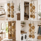 Qunclay 2 Pack Straw Cap Rack Sun Hat Hangers Over-the-door Holder - Image 6