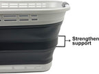 SAMMART 42L (11 Gallons) Collapsible Plastic Laundry Basket - Foldable Pop Up Storage Container/Organizer - Portable Washing Tub - Space Saving Hamper/Basket [BPA Free] (Grey/Steel Grey) - Image 4