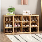 Shoe Storage Bench Cubby with 12 Cubbies, Wood Shoe Rack Organizer Cabinet by Garden4you