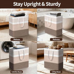 WOWBOX 2 Pack Laundry Baskets, Collapsible Dirty Clothes Laundry Hampers - Image 6