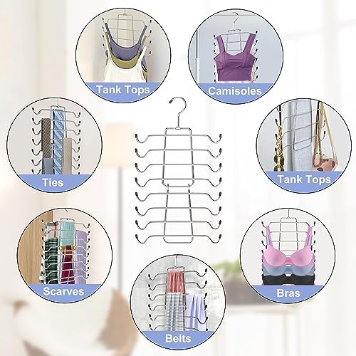 2Pcs Tank Top Hangers Space Saving Hanger Organizer Bra Hangers Silver - Image 5