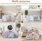 Durable Collapsible Foldable Pop Up Laundry Hamper, Sturdy 3 Compartments, Handy Pocket & Easy to Sort Clothes Hampers for Dorm, Kids Room, Travel - Grey - Image 7