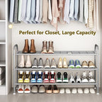 LINZINAR 3 Tier Long Shoe Rack for Closet Metal Shoe Organizer for Entryway - Image 2