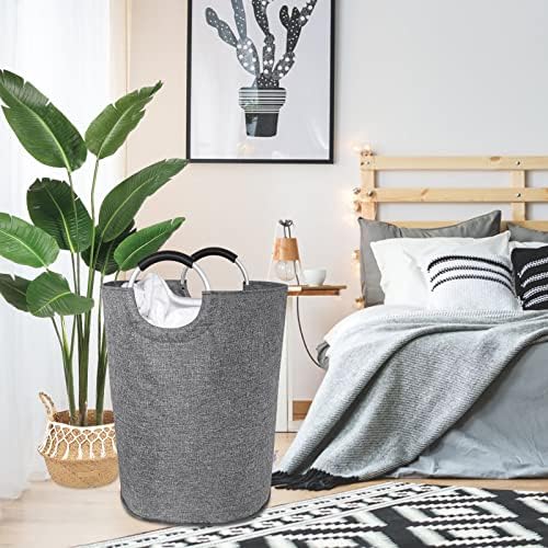 Oversized Laundry Basket, Huge Laundry Hamper Bag with Handles, 160L Grey - Image 6