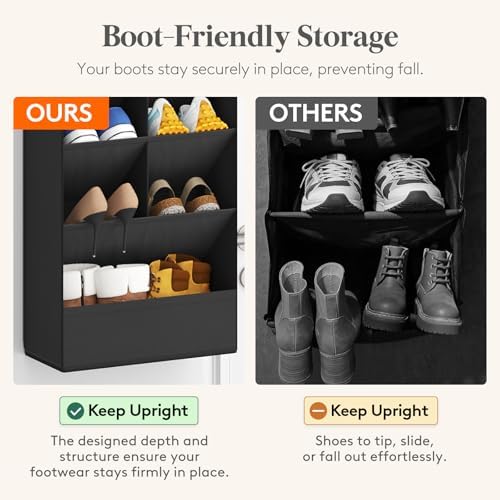 Lifewit 6 Tier Over the Door Shoe Organizer with 11 Large Deep Pockets, Fabric Hanging Shoes Shelf for Closet, Dorm Storage, Fit Up to 12 Pair Shoe Rack Holder for Sneakers, Boots, Black - Image 4