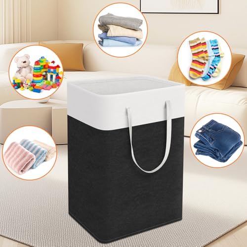 TasticTotes Laundry Basket 3-Pack, Laundry Hamper, 75L-Black - Image 6