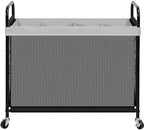 STO STO Laundry Hamper 4 Section, 140L Rolling Laundry Sorter Cart with Removable and Washable Liner Bag, Clothes Hamper with Wheels and Metal Handle for Laundry Room and Bedroom, Gray by STOSTO
