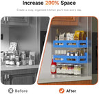 Sevenblue 4-Pack Magnetic Spice Rack for Refrigerator with Hooks, Blue - Image 3