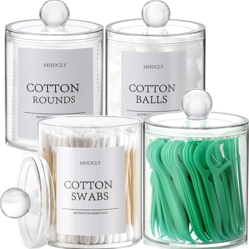 Bathroom Organizers and Storage,4 Pack Bathroom Accessories,Bathroom Decor,Home Decor,Bathroom Storage and Organization,Qtip Holder for Room Decor Aesthetic by MHDCLY