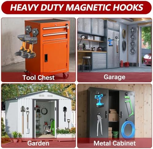 3-H Heavy Duty Magnetic Hooks, Large Magnet Hooks,4 Pack Gray - Image 6