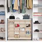 STORAGE MANIAC Stackable Shoe Cubby Organizer, Free Standing Shoe Cube Rack for Entryway, Bedroom, Apartment, Closet, 20-Cube Beige - Image 2