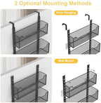 VyGrow Over the Door Organizer, 8-Tier Pantry Organizer with Fully Enclosed Mesh Baskets, Heavy-Duty Metal Hanging Spice Rack for Kitchen Bathroom Laundry Room, 2-in-1 Wall Mount or Door Mount, Black - Image 6