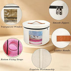 Hat Boxes for Women Storage 16.93" D*10.24" H Caps Carrier Case Organizer - Image 6