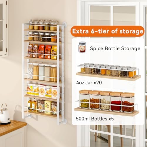IBUYKE Over the Door Spice Organizer,Door or Wall Mount,Natural TLJ028R - Image 3