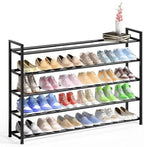Bumusty 5 Tier Long Expandable Shoe Rack for Closet, Black by BUMUSTY