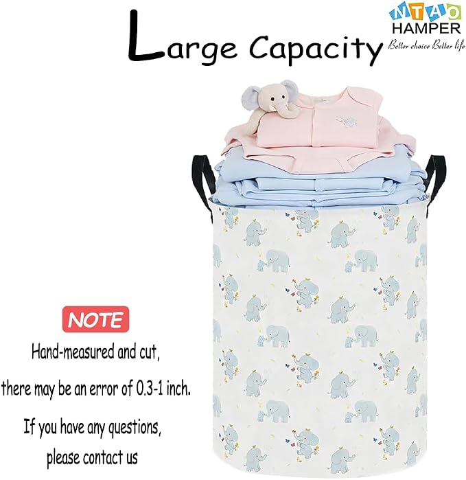 Waterproof Laundry Hamper, Joyful Elephant - Image 4