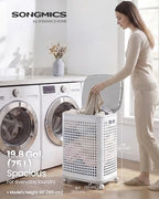 SONGMICS Laundry Hamper with Wheels, 75 L Laundry Basket with Lid - Image 2
