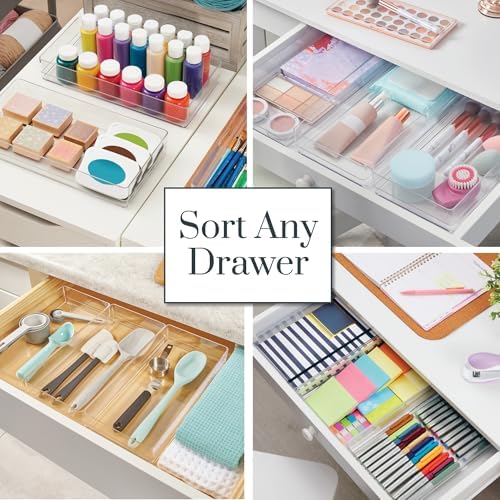 STORi SimpleSort 3-Piece Stackable Clear Drawer Organizer, 12" x 6" x 2" - Image 4