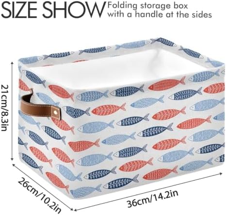 Fish Rectangular Storage Basket Organizer Bin Shelf Baskets For Clothes Gifts For Home Office Dorm - Image 3