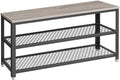 VASAGLE 3-Tier Shoe Rack, Storage Bench with Metal Mesh Shelves and Seat by Unknown