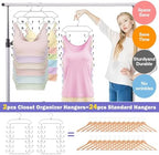 Tank Top Hanger,6 Tier Double Space Saving Bra Hangers, Closet Organizers and Storage,Dorm Room Essentials for Girls,Hanging Closet Organizer for Camisoles Sports Bras Strappy Dress Swimsuits Ties - Image 3