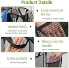 BATTOO Deluxe Strong Mesh Pop up Laundry Hamper Basket with Side Pocket for Laundry Room, Bathroom, Kids Room, College Dorm or Travel 2 Pack Black - Image 5
