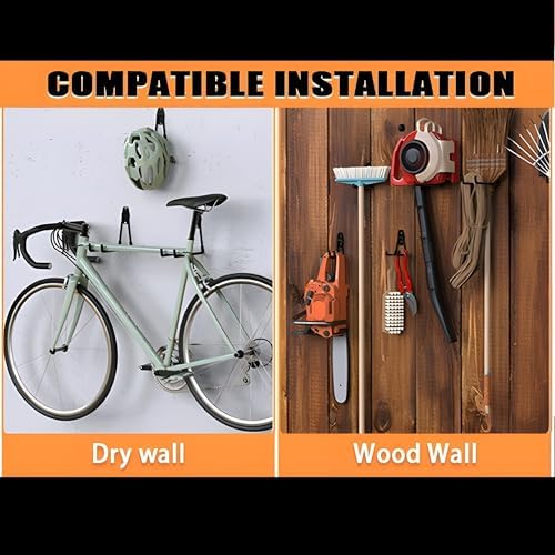 GUDEMAY 32 Pack Steel Garage Hooks Heavy Duty, Utility Wall Mount Hook with Anti-Slip Coating, Hanger & Organizer for Bulk Items, Bikes, Ladders, Power Tools, Ropes, and More Equipment - Image 6