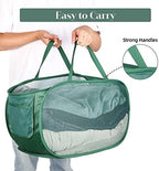 Sturdy Mesh Pop Up Laundry Hamper, Collapsible Laundry Baskets with Side Pocket, Foldable Clothes Hamper with Reinforced Carry Handles for Laundry, Bathroom, Kids Room, Dorm or Travel Emerald - Image 4