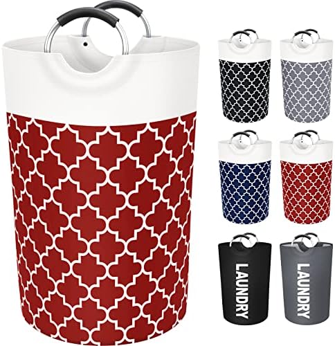 Fabspace Large Laundry Basket Laundry Hamper Bag Washing Bin Clothes Bag Collapsible Tall with Handles Waterproof Travel Bathroom College Essentials Storage for College Dorm, Family, 115L (Red) by Fabspace