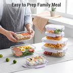 10 Sets 36 oz & 12 oz Glass Food Storage Containers with lids, Purple - Image 6