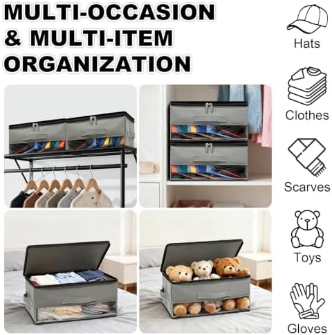 2 PCS Stackable Hat Storage for Baseball Caps, Hat Organizer Box for Closet - Image 6