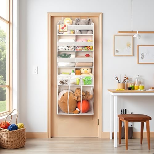 Extra Large Over The Door Organizer with Clear Pockets - 8 Compartments & XL Bottom Storage, Heavy-Duty Hanging Organizer for Bathroom, Bedroom, Closet (57 Inch Height). - Image 2