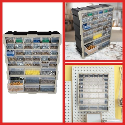 Stalwart 39-Drawer Plastic Small Parts Organizer, Black - Image 7